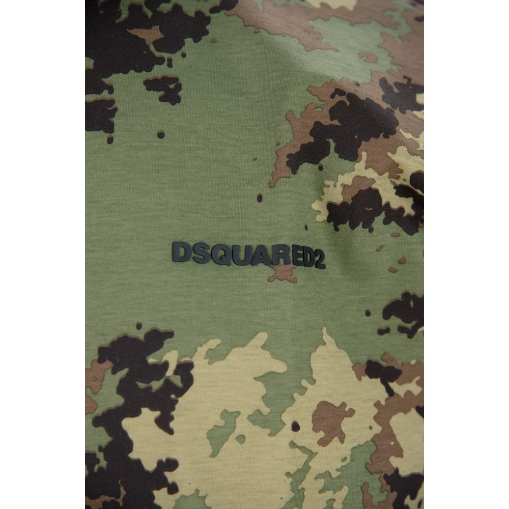 Dsquared2 Camouflage Militaire Stijl Heren T-shirt Multicolor Heren