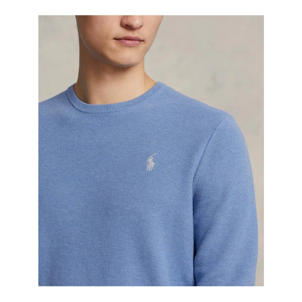 Polo Ralph Lauren Honingraat Katoenen Trui Blue Heren