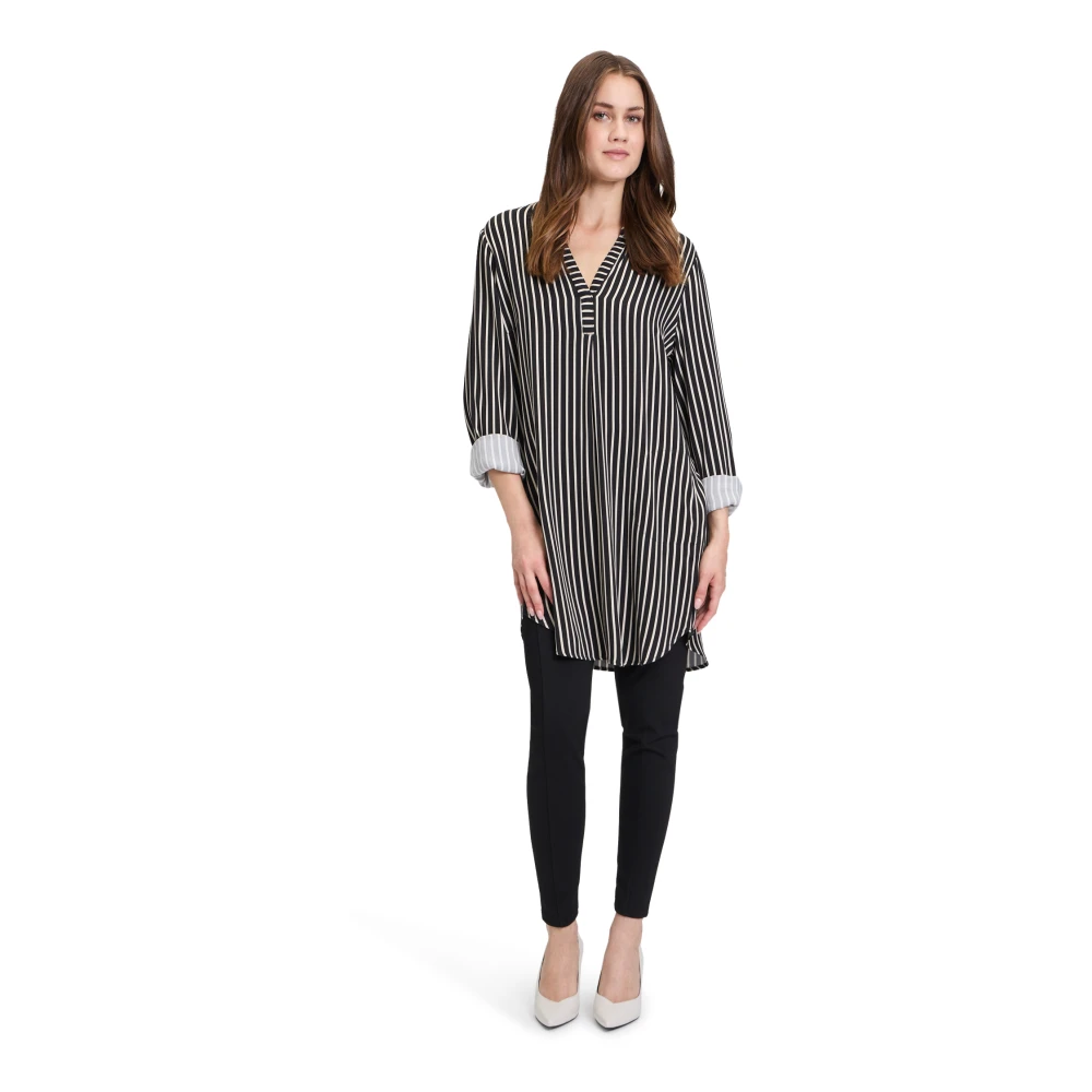 Betty Barclay Gestreepte blouse met zakken Black Dames