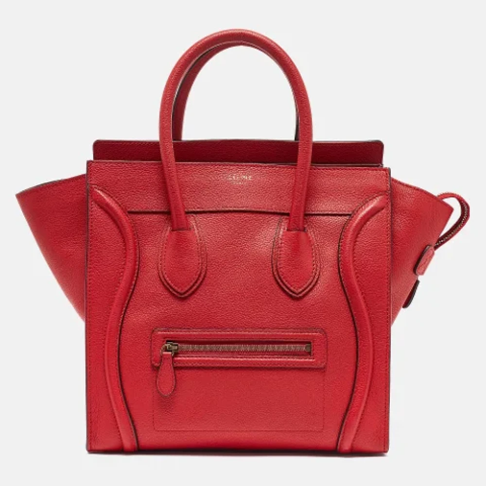 Celine Vintage Pre-owned Leather totes Red Dames