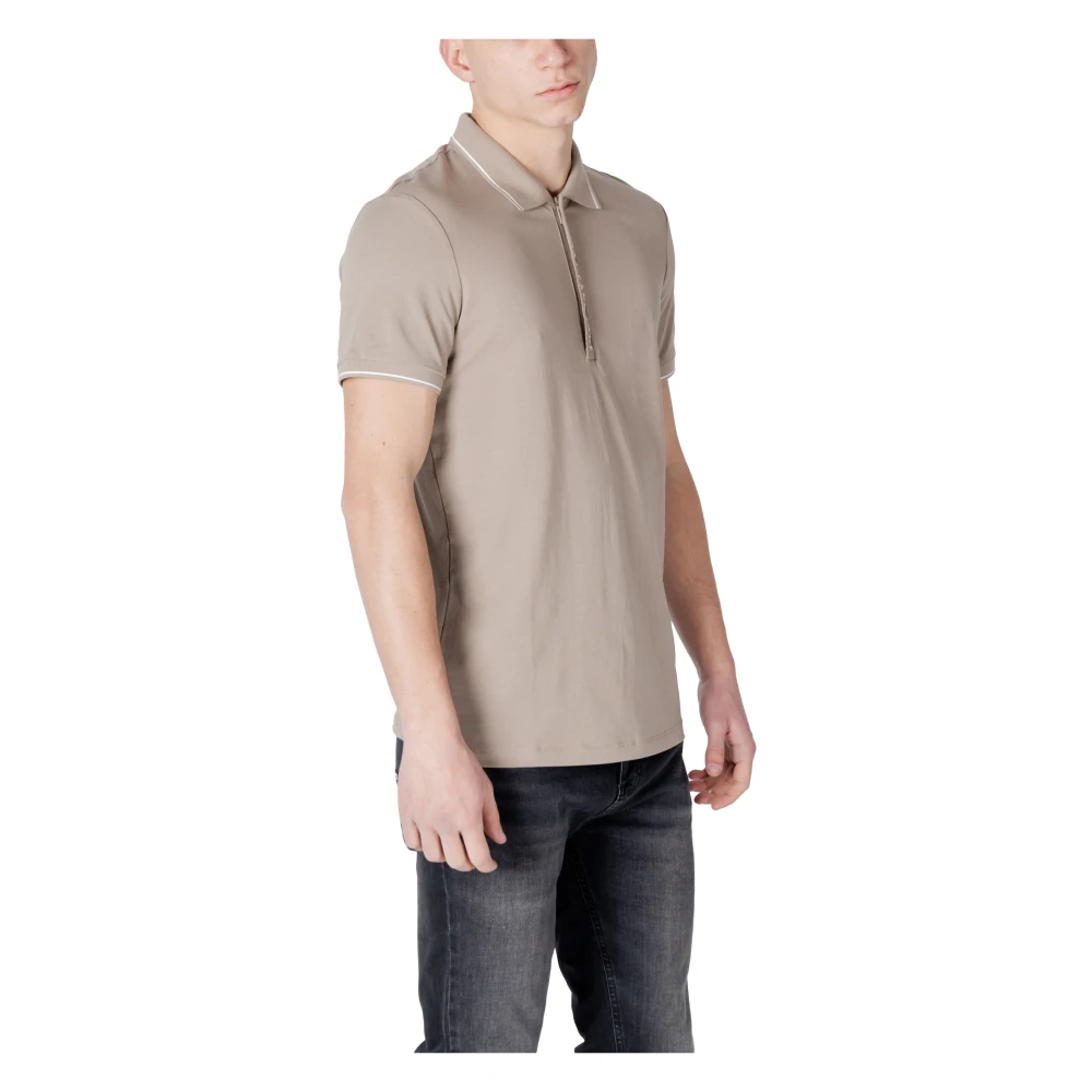 Armani Exchange Polo Korte Mouw Lente Zomer Collectie Beige Heren