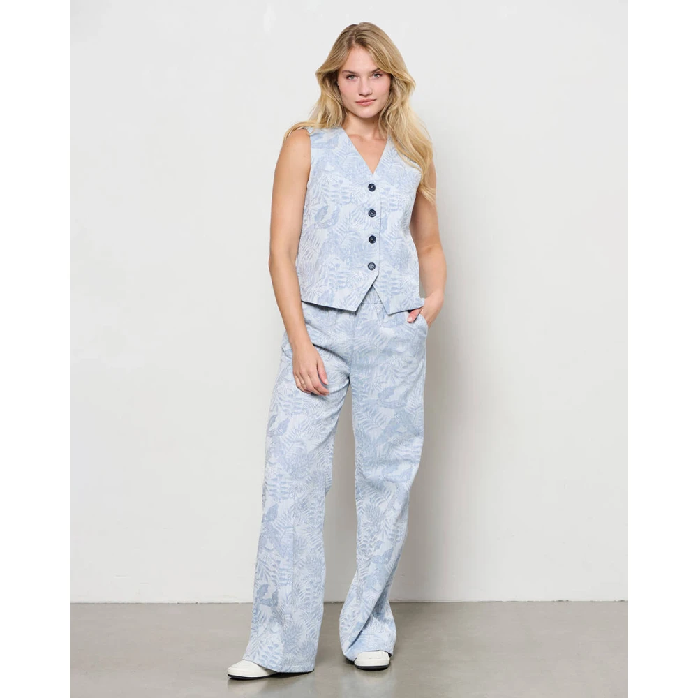 &Co Woman Gewatteerde Vest met Capuchon Blue Dames