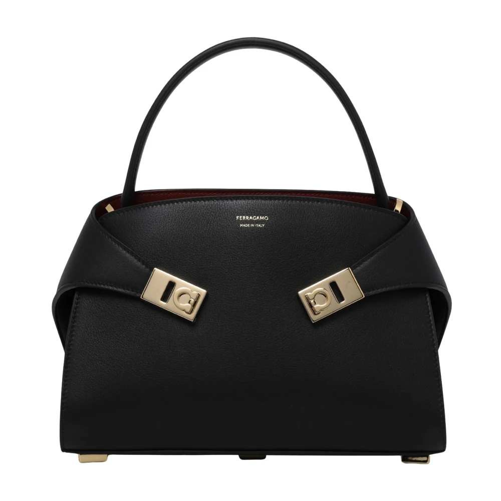 Ferragamo Gancini Top Handle Bag - Female - Handbags - Black - One Size - Bags