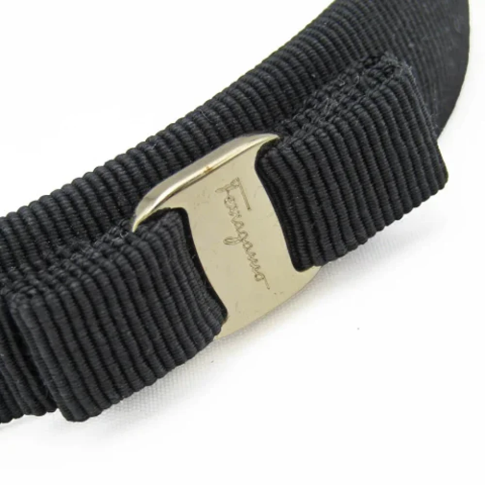 Salvatore Ferragamo Pre-owned Cotton hair-accessories Black Dames