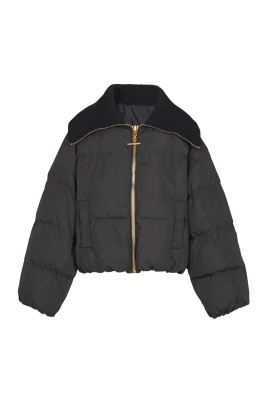 Cropped oversized vadderad jacka
