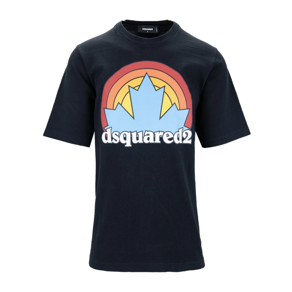 Dsquared2 Men's Black Graphic Cotton T-Shirt - T-Shirts - S - Tops