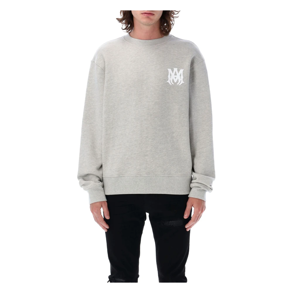 Amiri Grijze Gebreide Kleding Ss25 Core Logo Sweatshirt Gray Heren