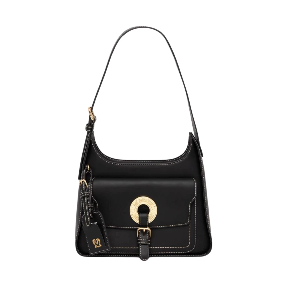 Love Moschino Gouden Cirkel Schoudertas Black Dames