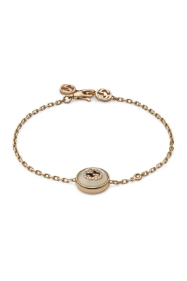 Interlocking armband i rosa guld, mop, diamant, gg pavé