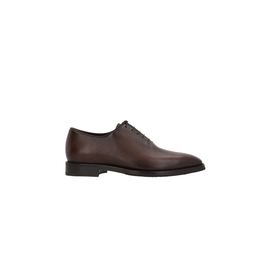 Berluti Brun Hammrad Läder Oxford Skor Brown, Herr