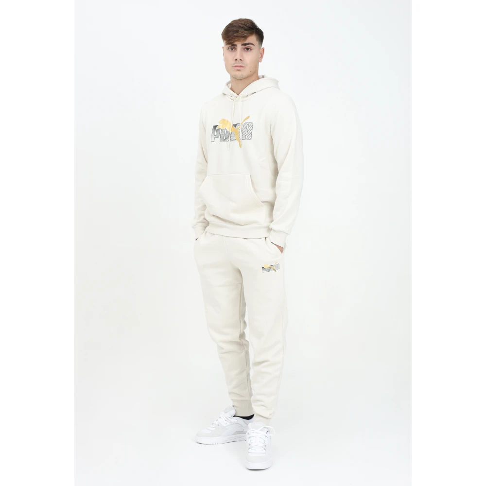 Puma Sportieve Logo Lab Witte Broek White Heren