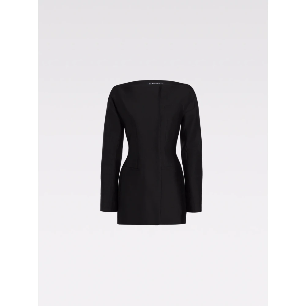 Jacquemus Boot-hals Mini Jurk met Taille Emphasis Black Dames