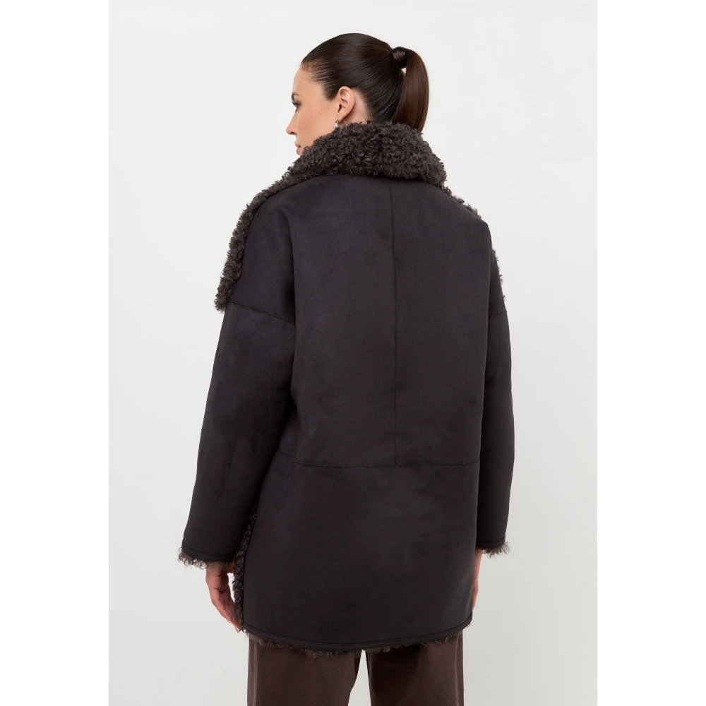 Cesare Gaspari Faux Fur & Shearling Jackets Brown Dames