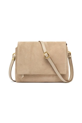 Suede Flap Crossbody Bag