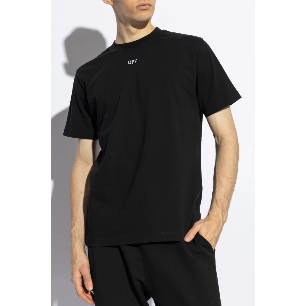 Off White T-shirt met logo Black Heren