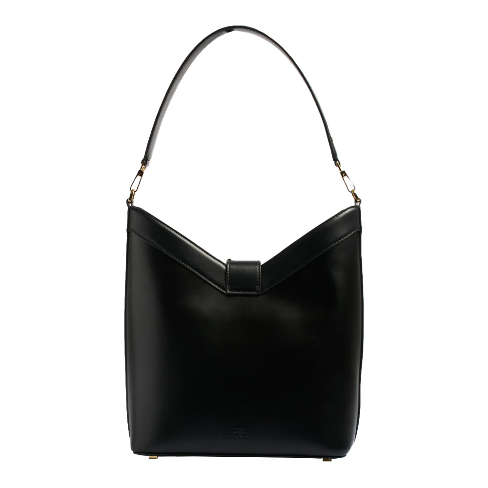 Elisabetta Franchi Zwarte Schoudertas met Verborgen Magneetsluiting Black Dames