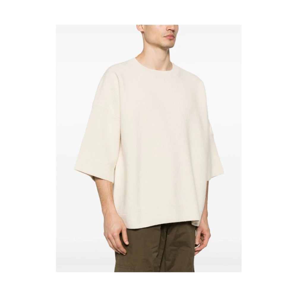 Moncler Round-neck Knitwear Beige Heren