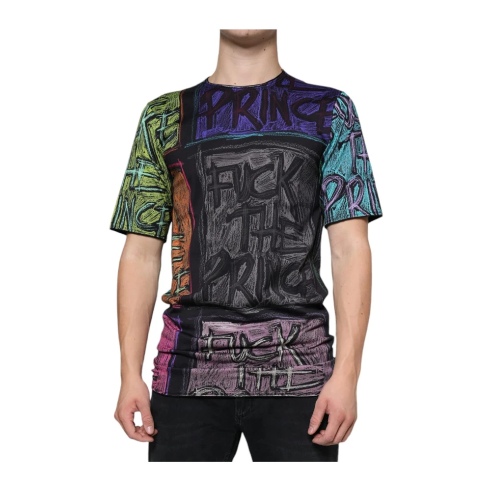 Dolce & Gabbana Men's Multicolor T-Shirts, Xs, Colorful Graphic Tee Model Tsh86664