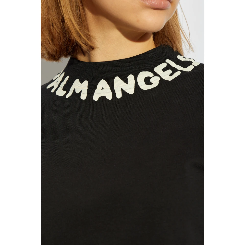 Palm Angels T-shirt met logo Black Dames