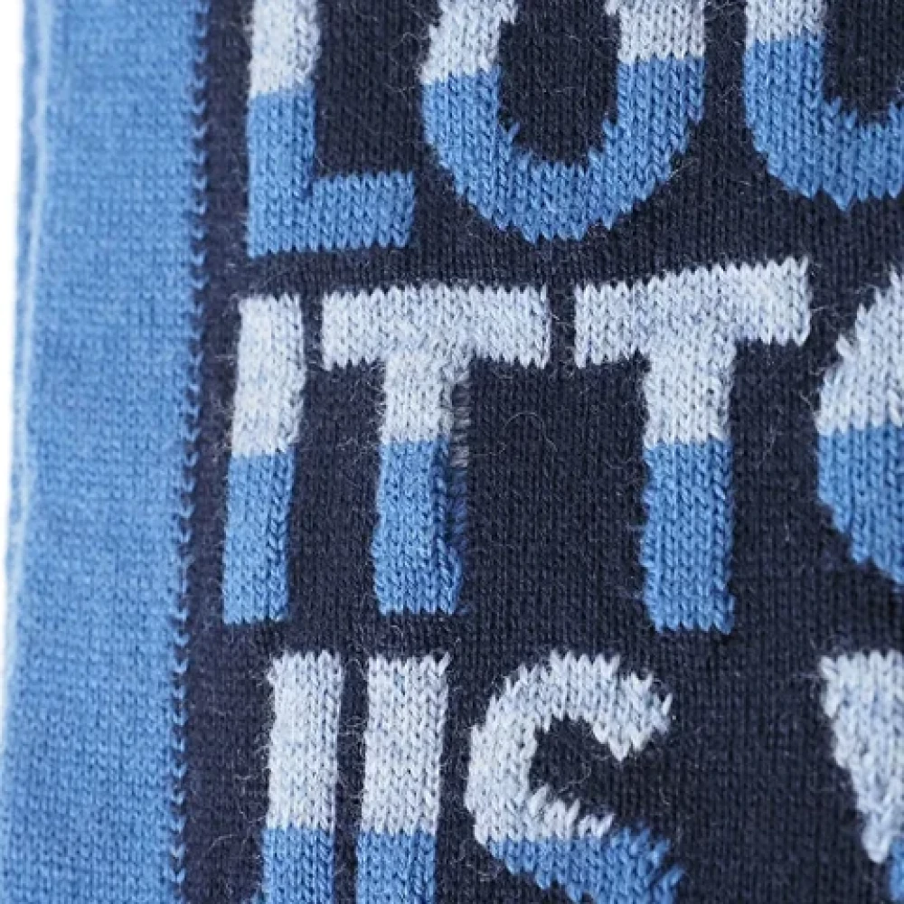 Louis Vuitton Vintage Pre-owned Wool scarves Blue Heren