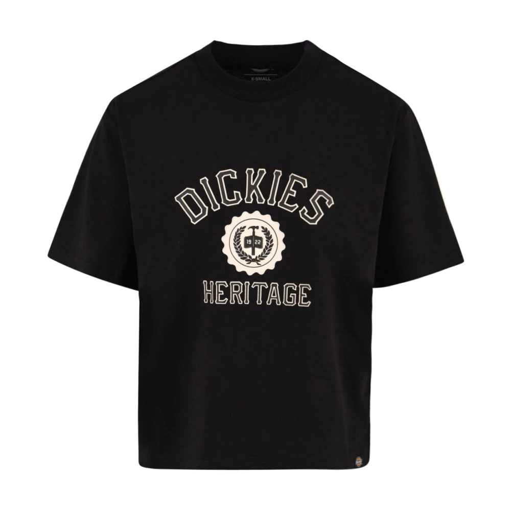 Dickies Bedrukt T-shirt Oxford Stijl Black Dames