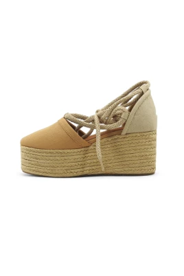 Linen Rope Detail Wedge Sandals