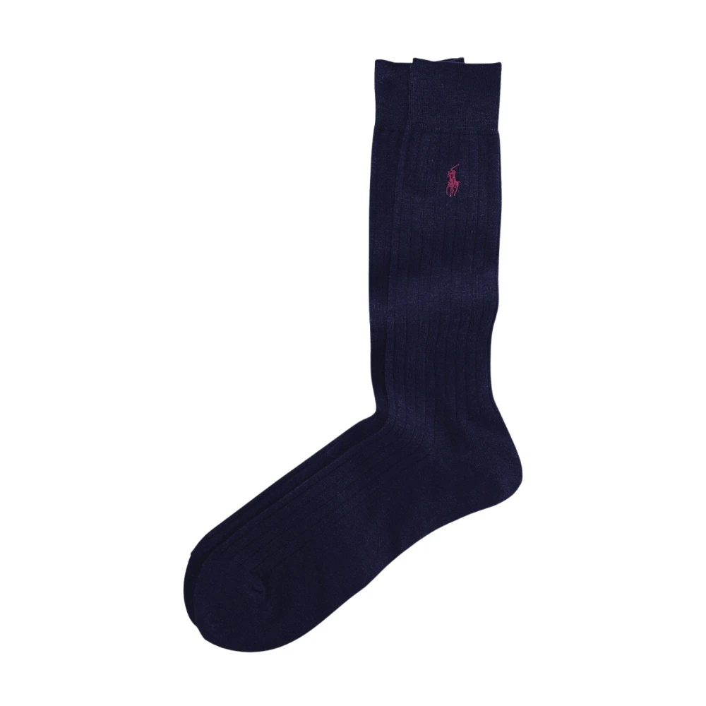 Ralph Lauren Geribbelde Sokken Blue Heren