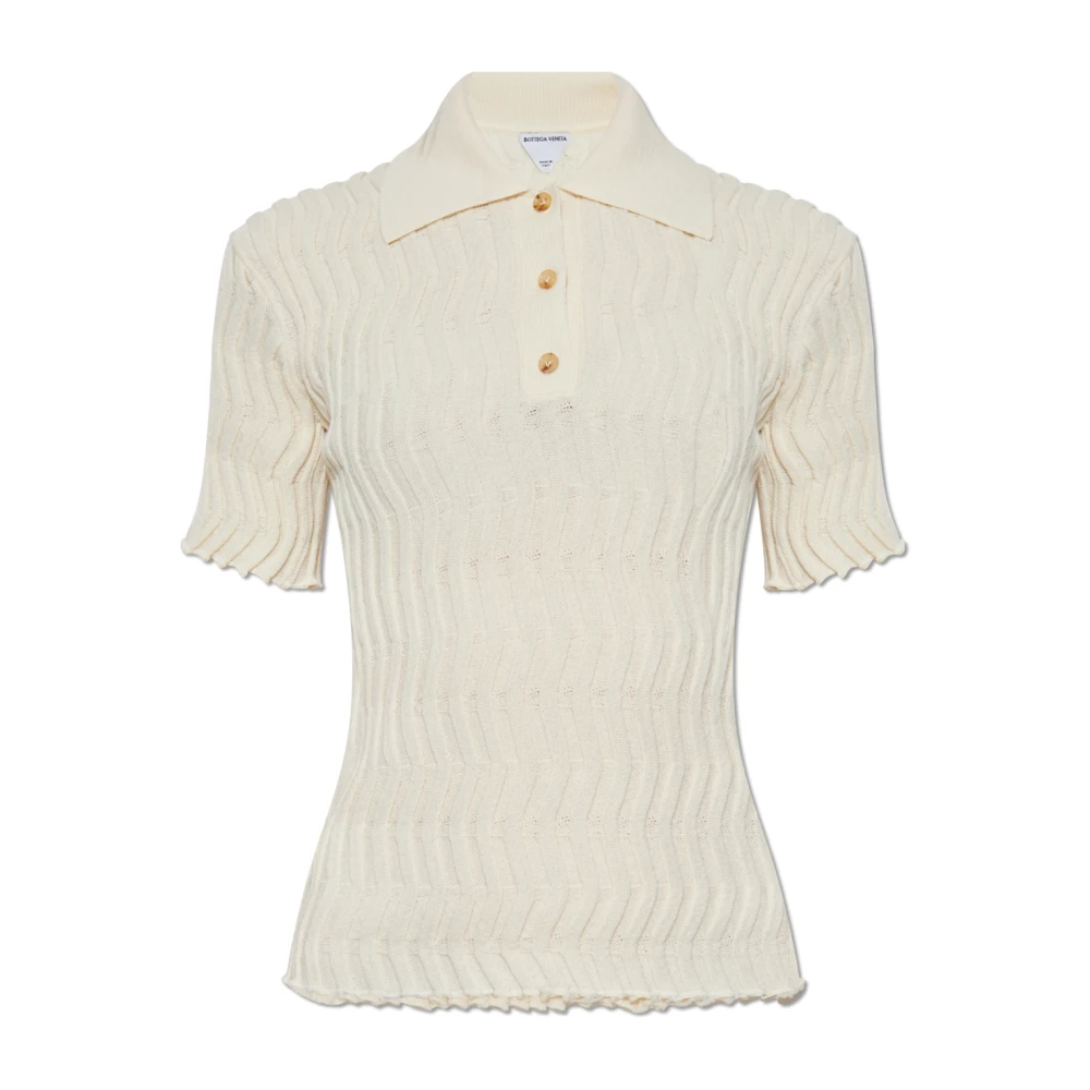 Bottega Veneta Wollen Polo Beige Dames