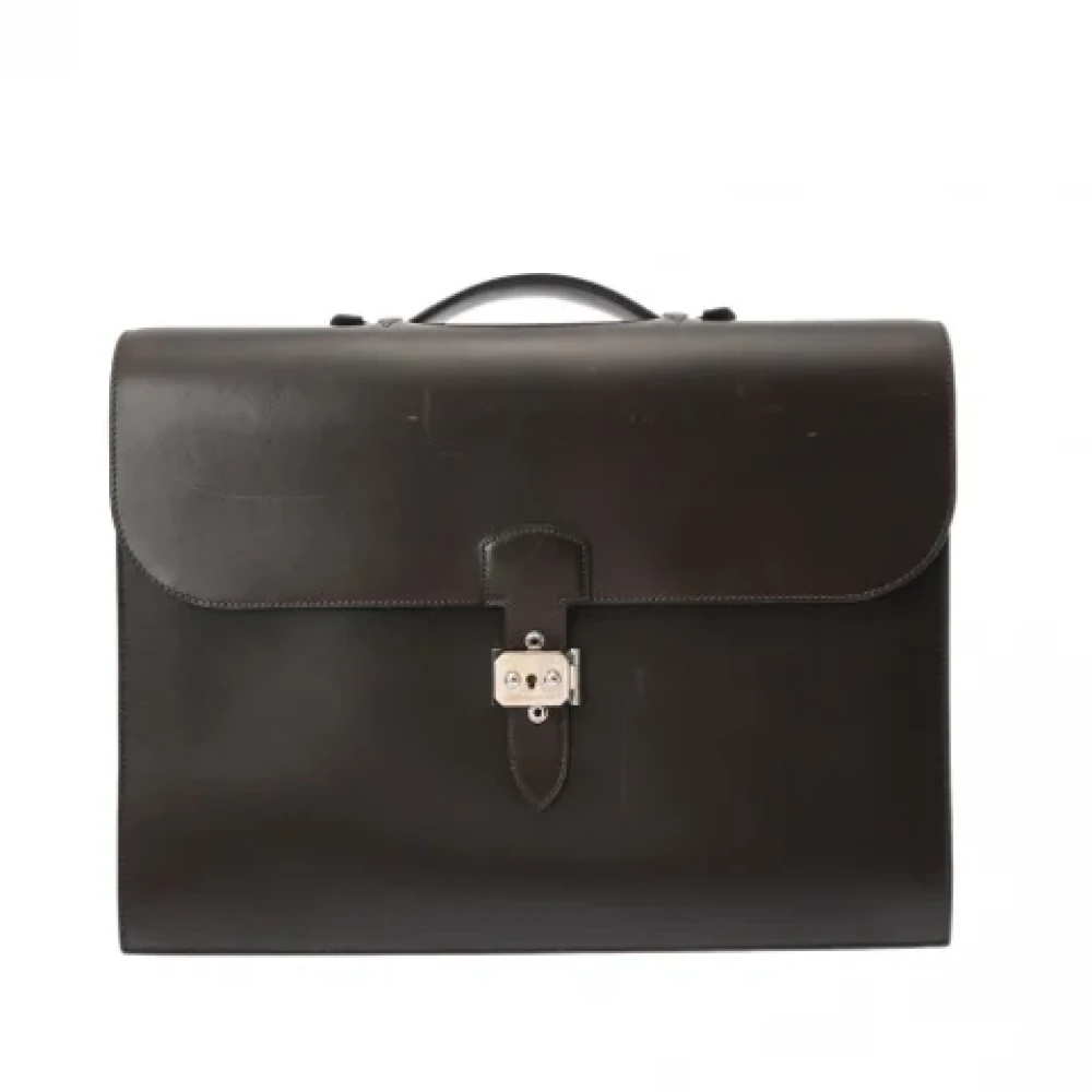 Hermès Vintage Pre-owned Leather briefcases Brown Heren