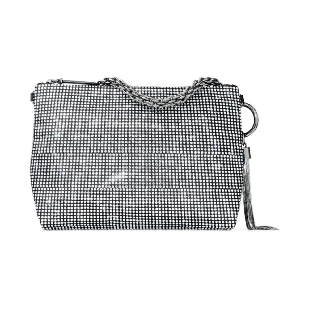 Jimmy Choo Zwarte Suède Glanzende Tas Gray Dames