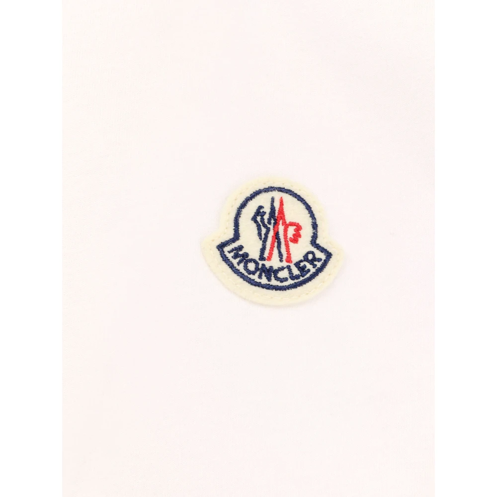 Moncler Biologisch Katoenen Logo Patch T-shirt White Heren