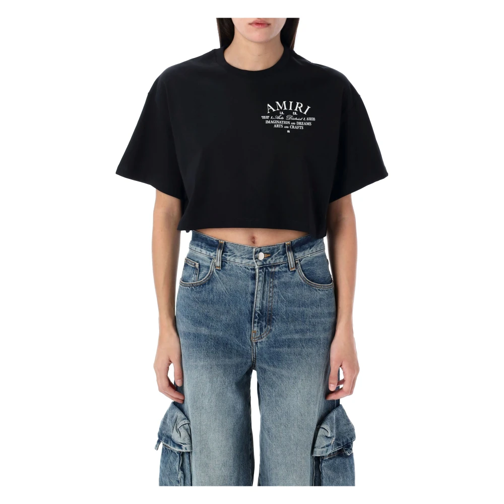 Amiri Artistieke Cropped Tee Black Dames