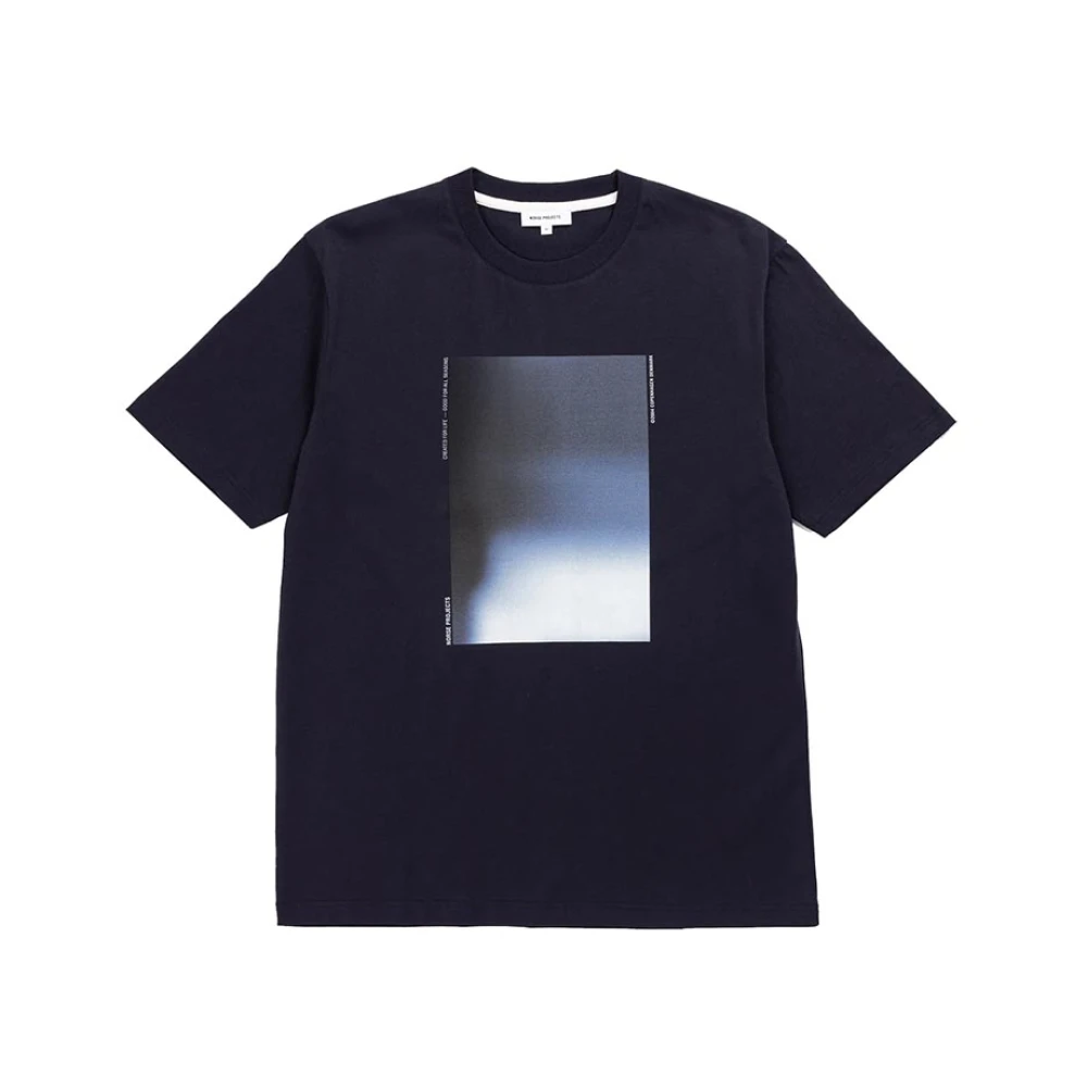 Norse Projects Digitaal Print T-shirt Donkerblauw Blue Heren