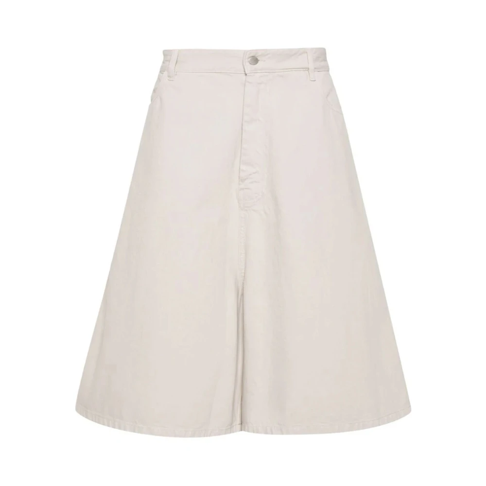 Studio Nicholson Wijde Denim Shorts in Dove Beige Heren