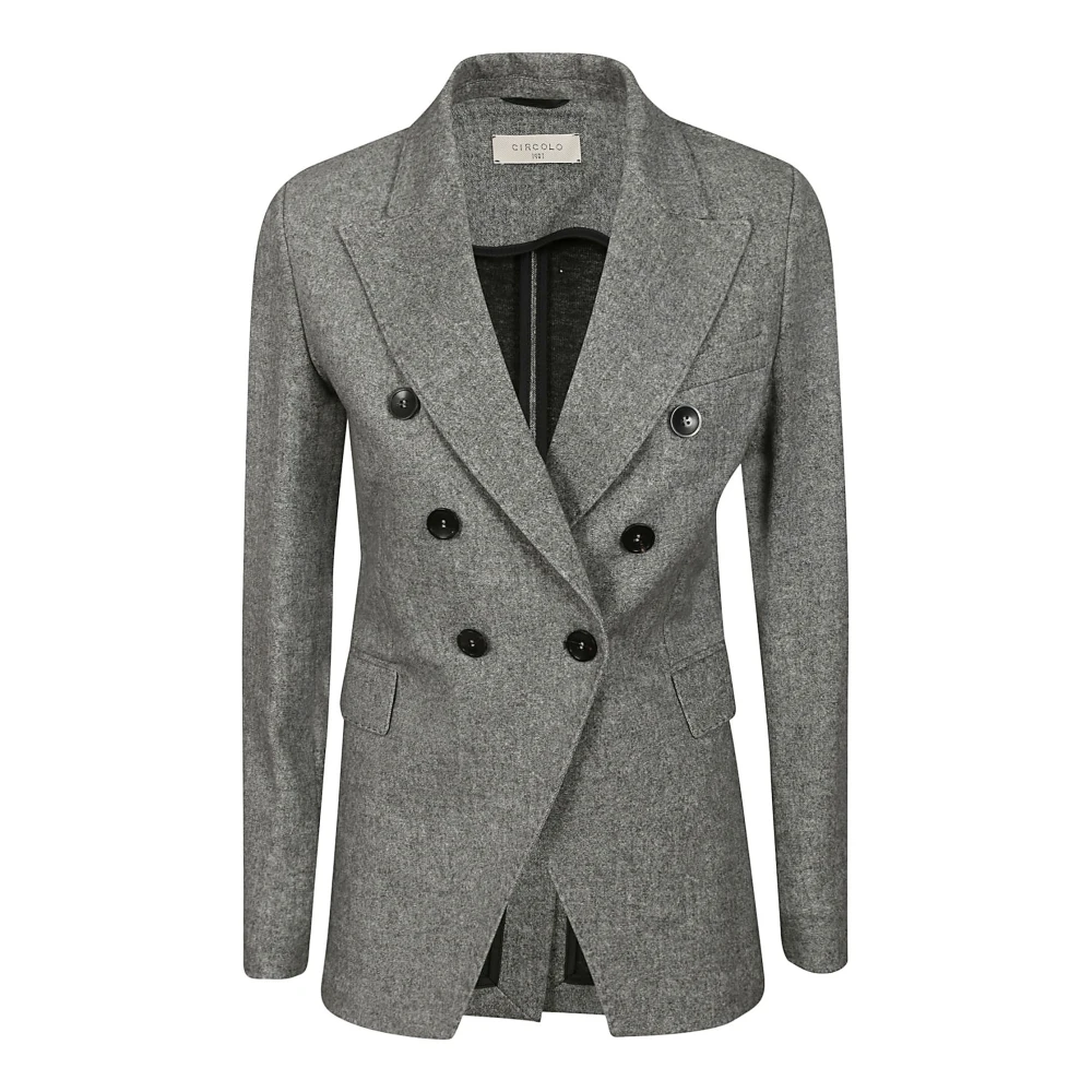 Circolo 1901 Dubbelrijige Katoenblend Jas Gray Dames