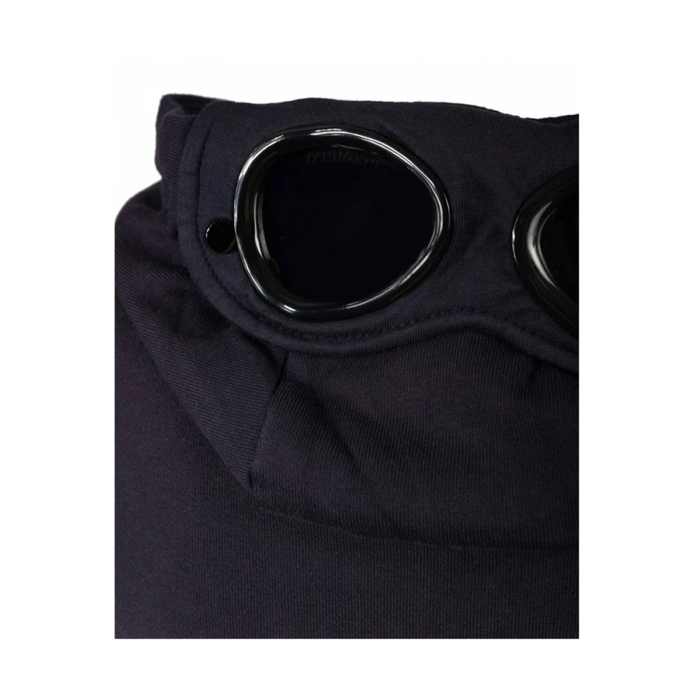 C.P. Company Diagonaal Fleece Goggle Hoodie Blue Heren