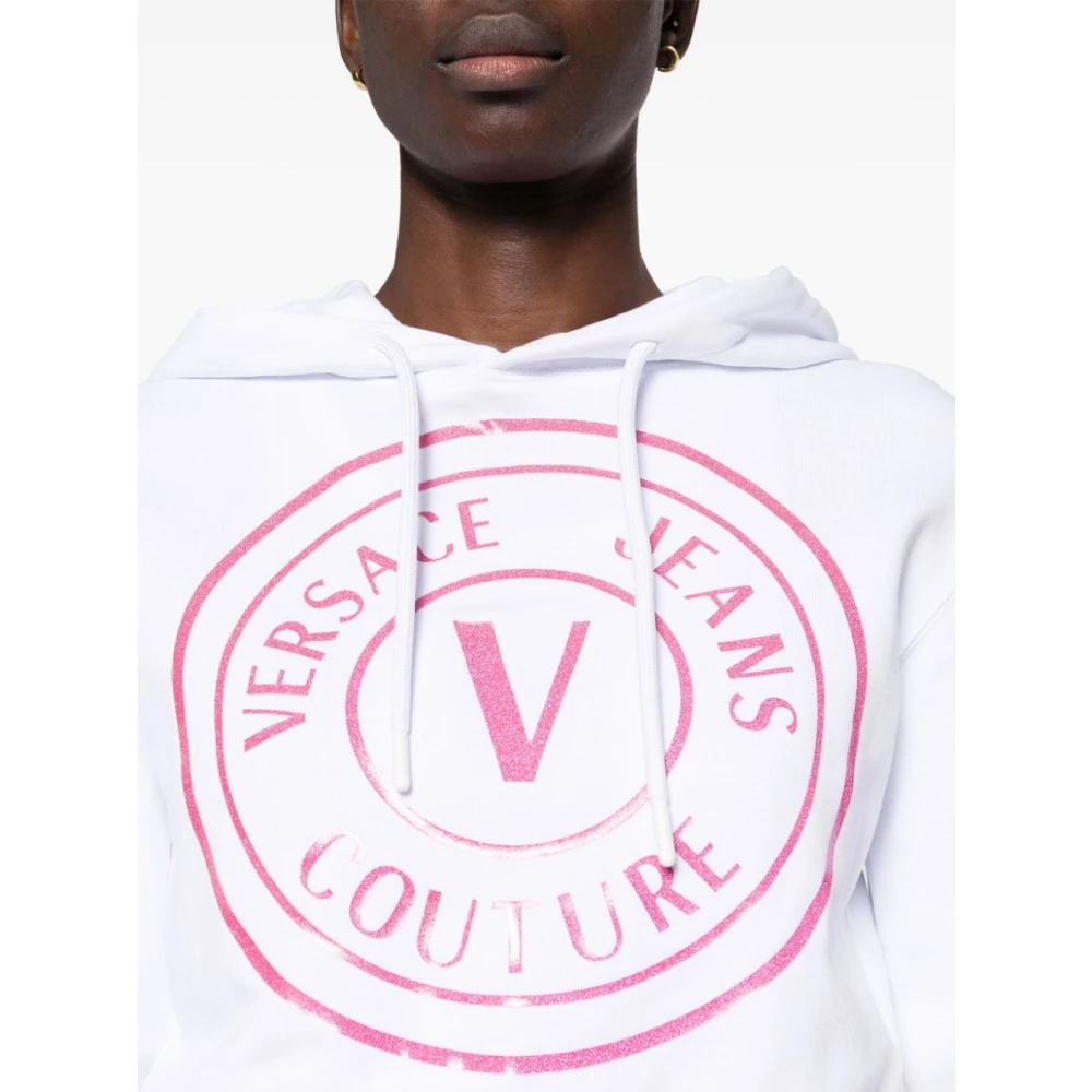 Versace Jeans Couture Witte Hoodie voor Vrouwen White Dames
