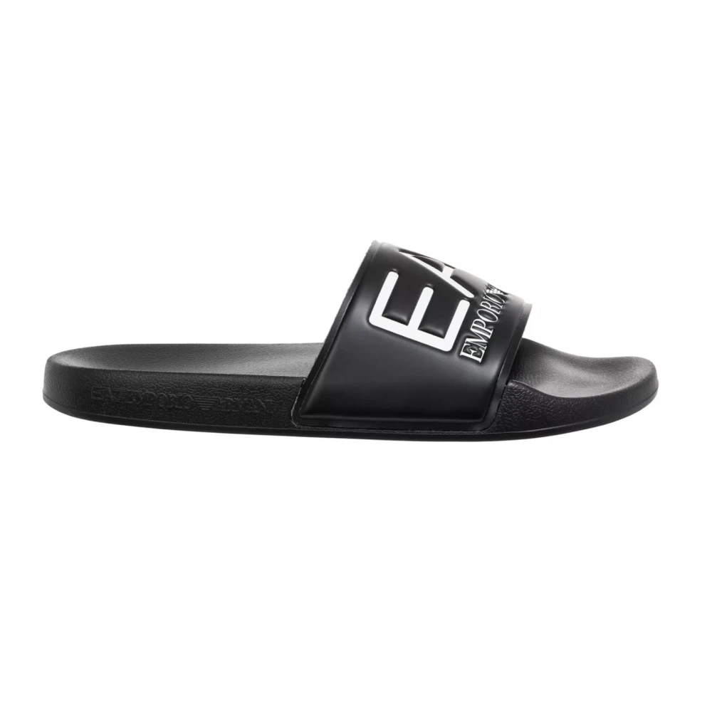 Emporio Armani Ea7 Hombre Negras Chanclas Y Sandalias