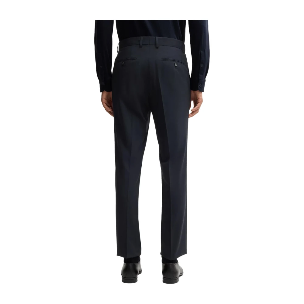 Hugo Boss Elegante Wol Herenbroek Blue Heren