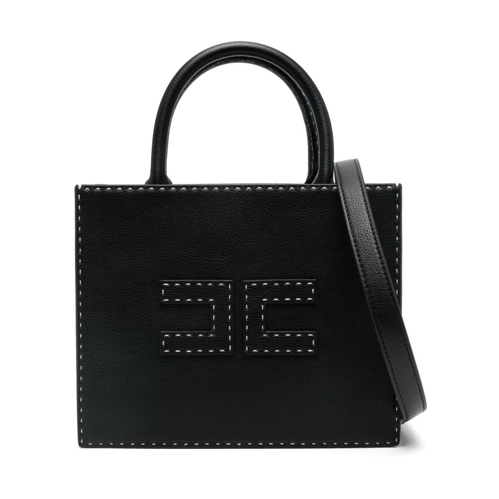 Elisabetta Franchi Zwarte Shopper Tas voor Vrouwen Black Dames