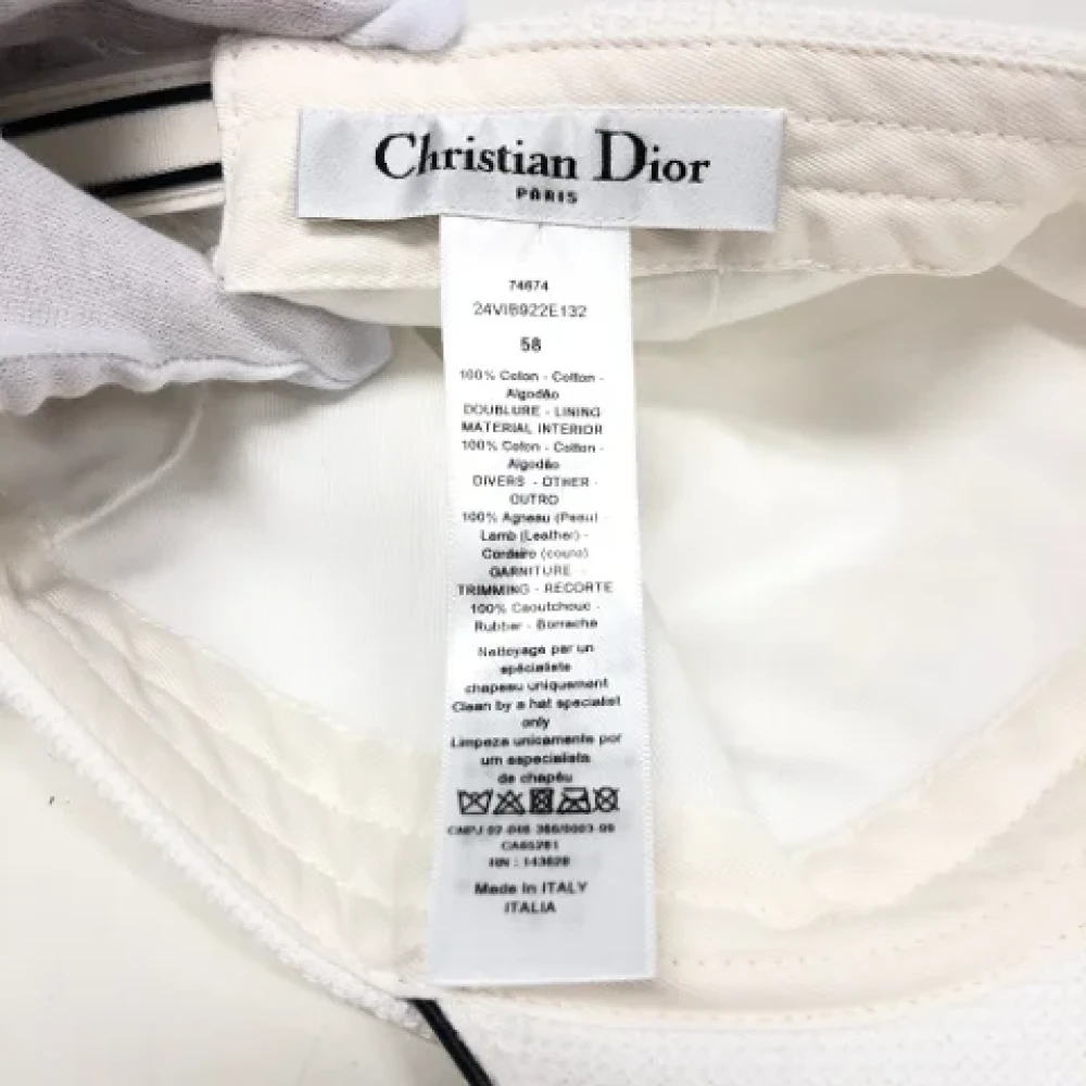 Dior Vintage Pre-owned Cotton hats White Dames