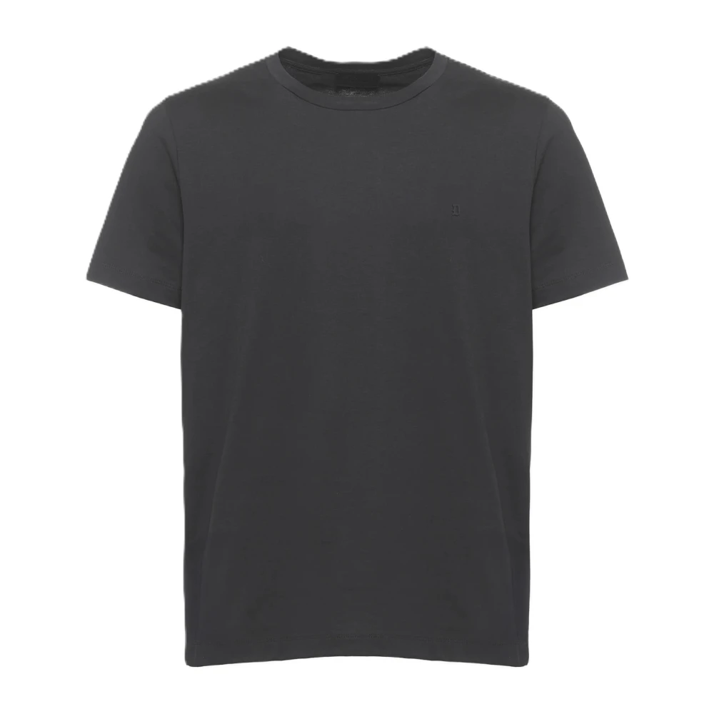 Dondup Mannelijk Zwart Tops Heren, 2XL, Katoen, Regular-Fit T-Shirt Met Ronde Hals