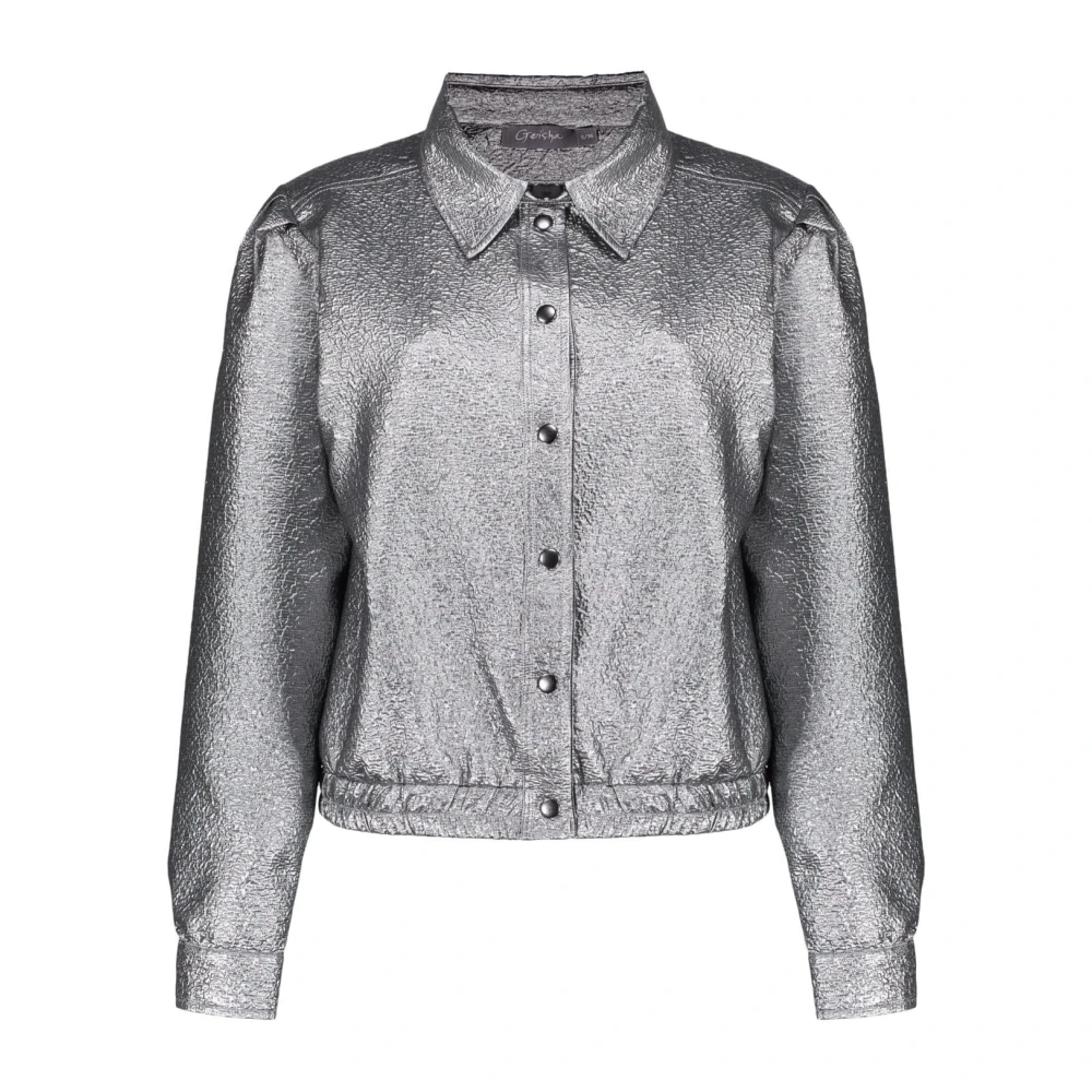 Geisha Jacquard Bomberjack in Goud en Zwart Gray Dames