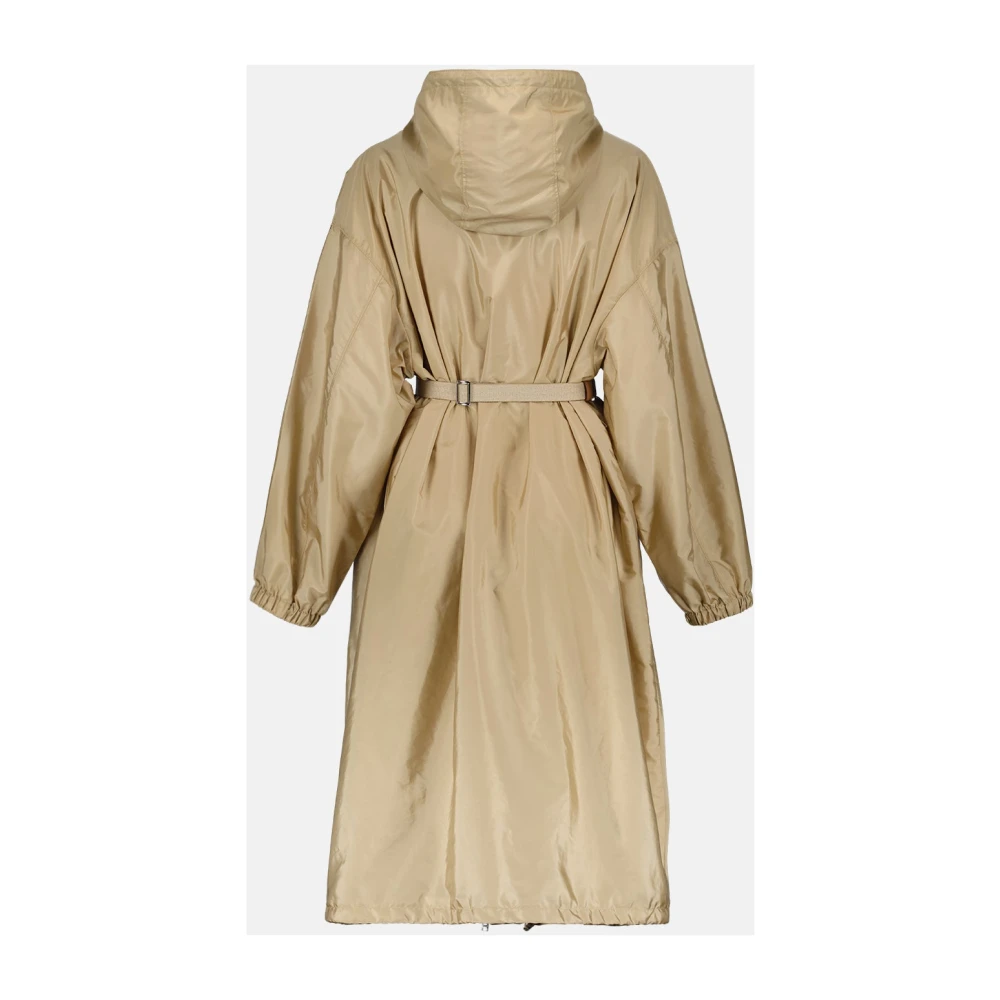 Prada Gerecyclede Nylon Parka Jas Beige Dames