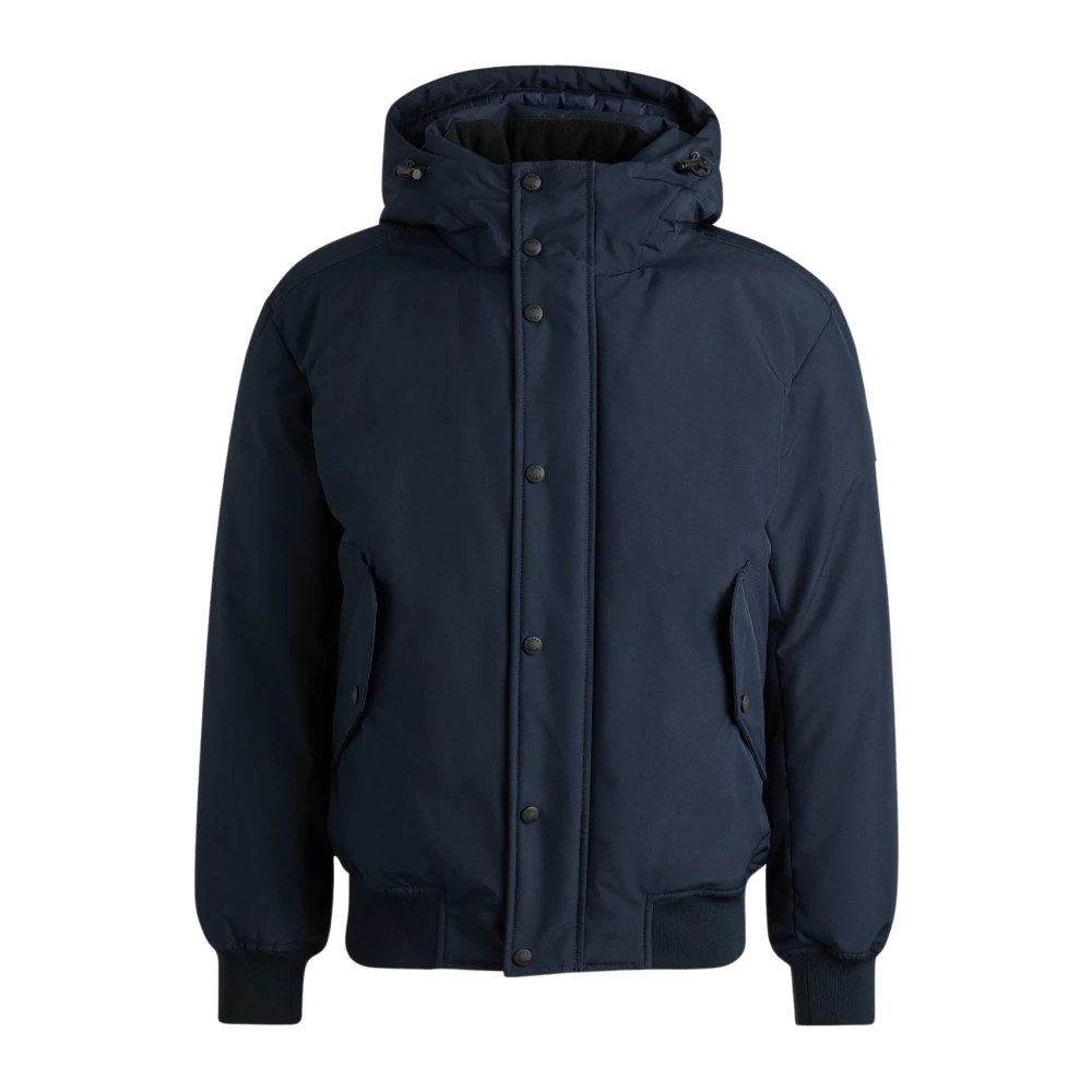 Hugo Boss Blauwe Waterafstotende Parka Ottoman Jas Blue Heren
