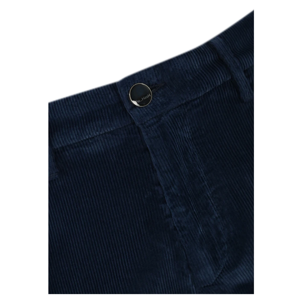 Re-Hash Blauwe Fluwelen Broek Slim Fit Blue Heren