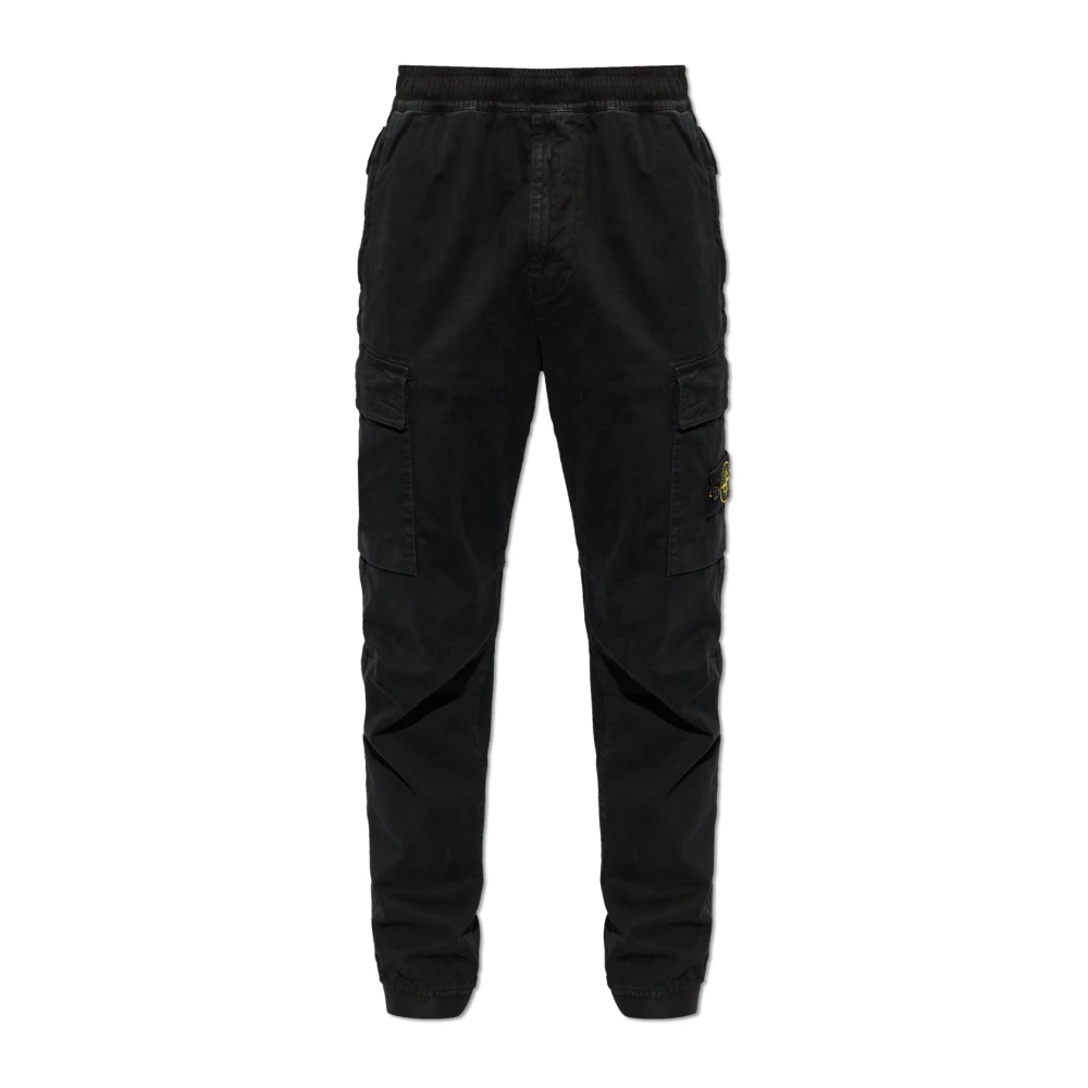 Stone Island , Sweatpants, Male, Black, W30, Regular Fit Tapered Cargo Trousers - Image 4