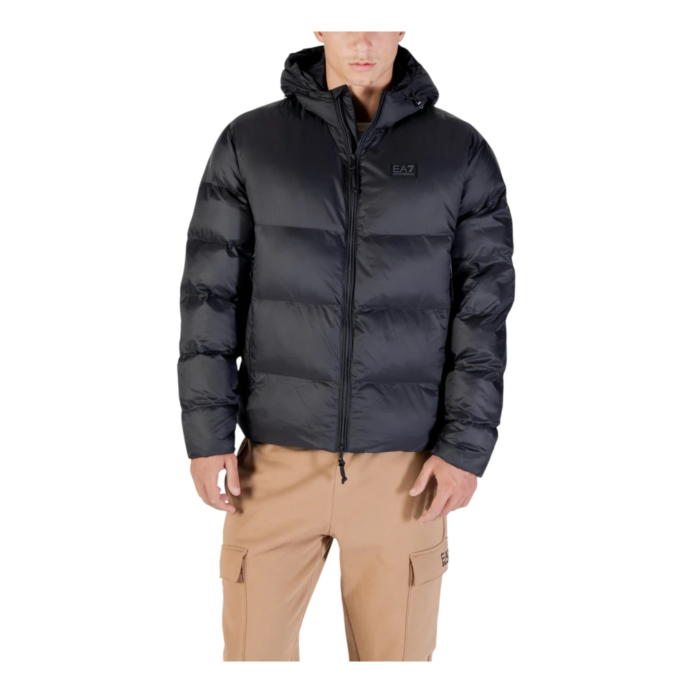 Emporio Armani Ea7 Men's Black Winter Jackets, Xl, Puffer Bomber Jacket Urban Style