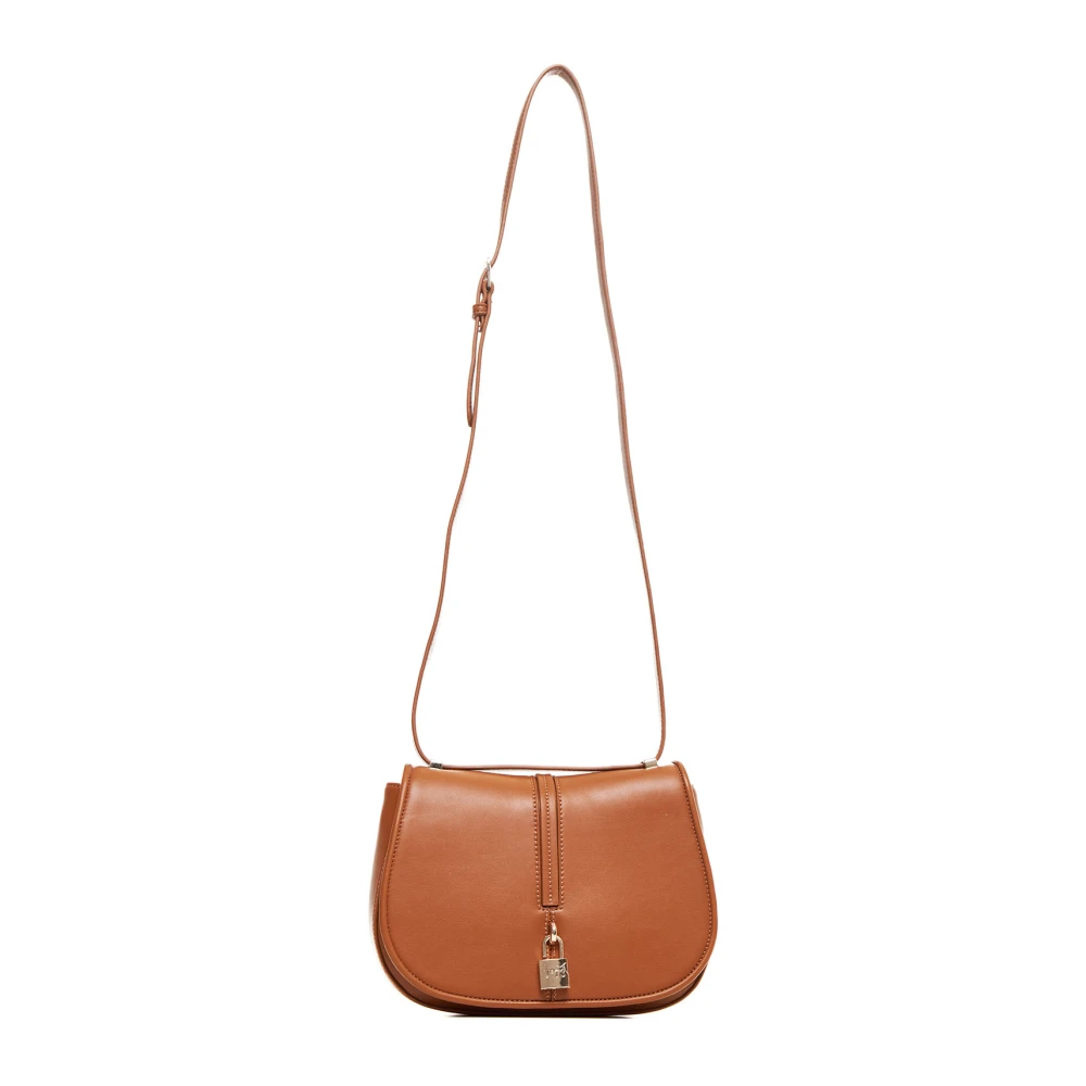 V73 Bruine Schoudertas met Klepsluiting Brown Dames