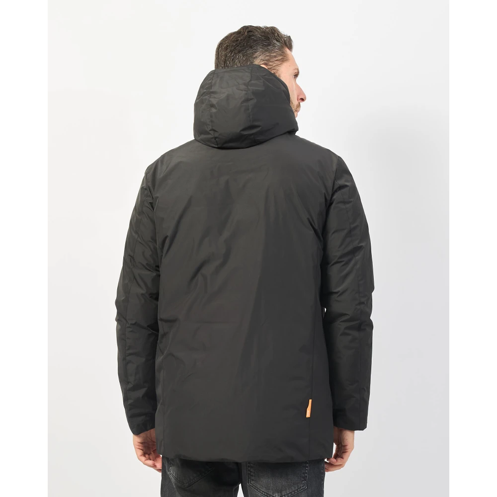 Suns Zwarte Gewatteerde Jas met Fluorescerende Details Black Heren